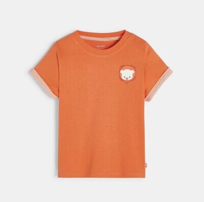 T-SHIRT ORANGE À MOTIF