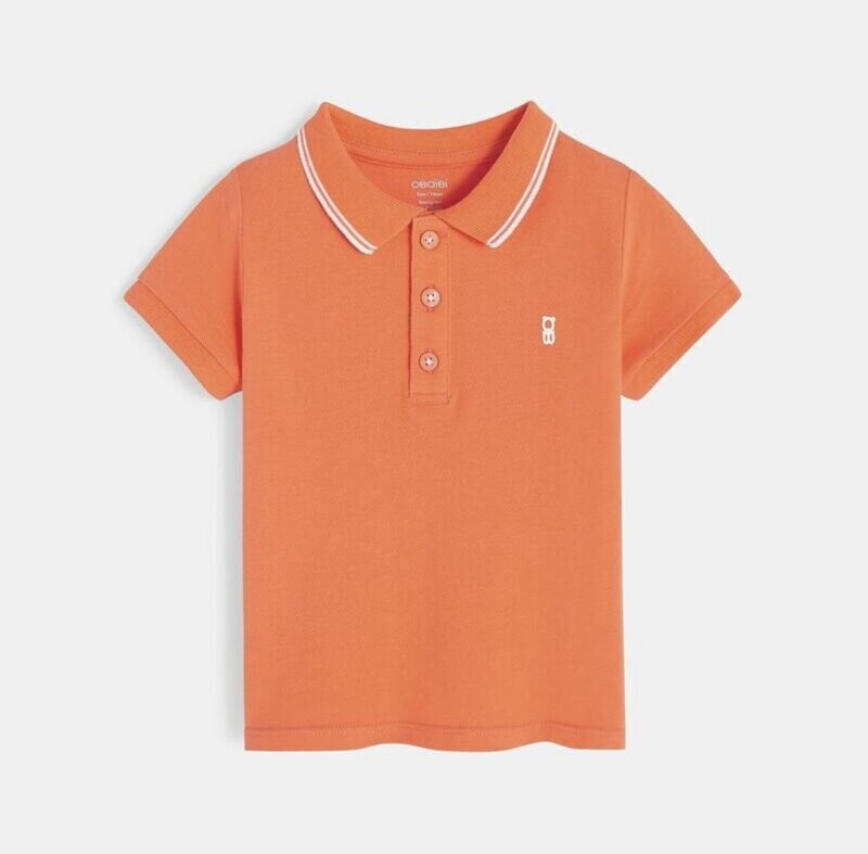 Polo maille piquée uni orange