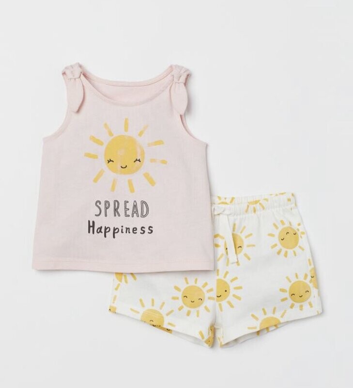 ​Ensemble 2 pièces imprimé en jersey de coton doux fille