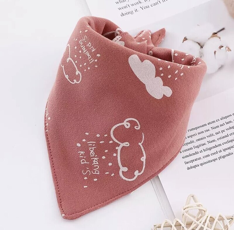 Bavoir Bandana marron nuages