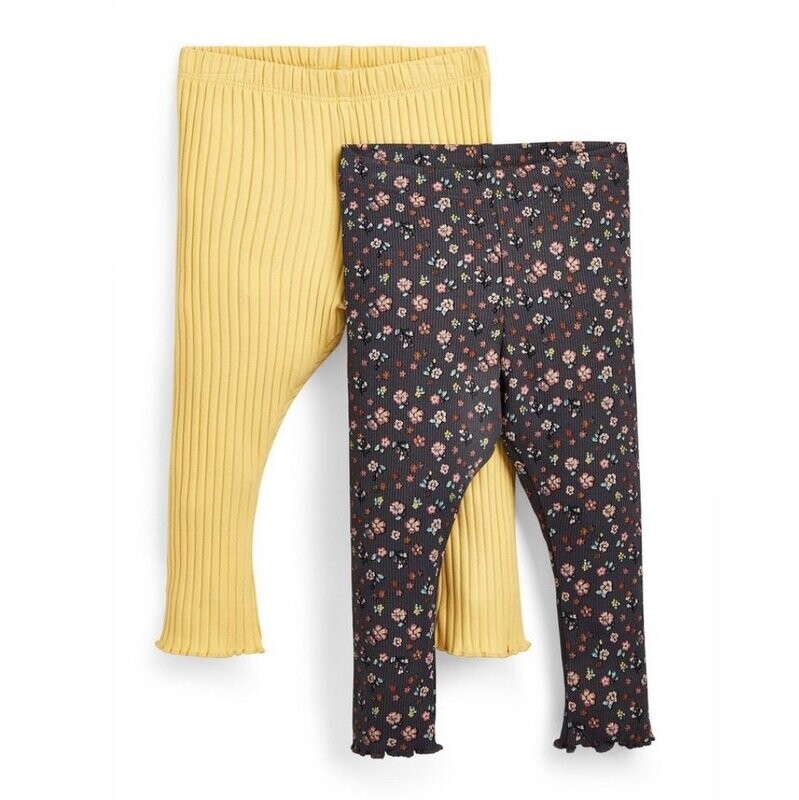 Lot de 2 leggings côtelés bébés filles PRIMARK.