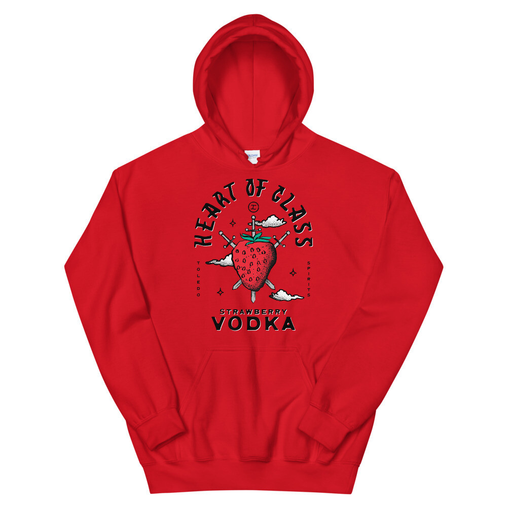 Heart of Glass Unisex Hoodie, Color: Red, Size: S