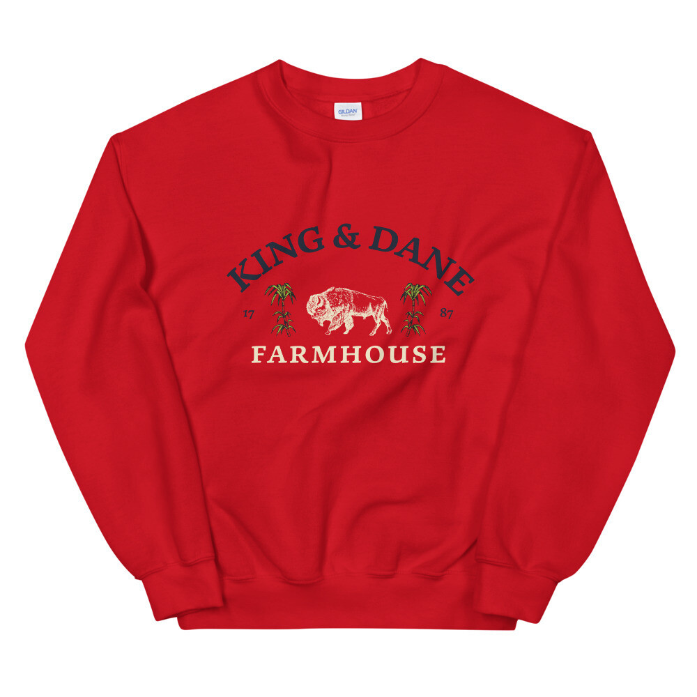 King &amp; Dane Farmhouse Sweatshirt, Color: Red, Size: S