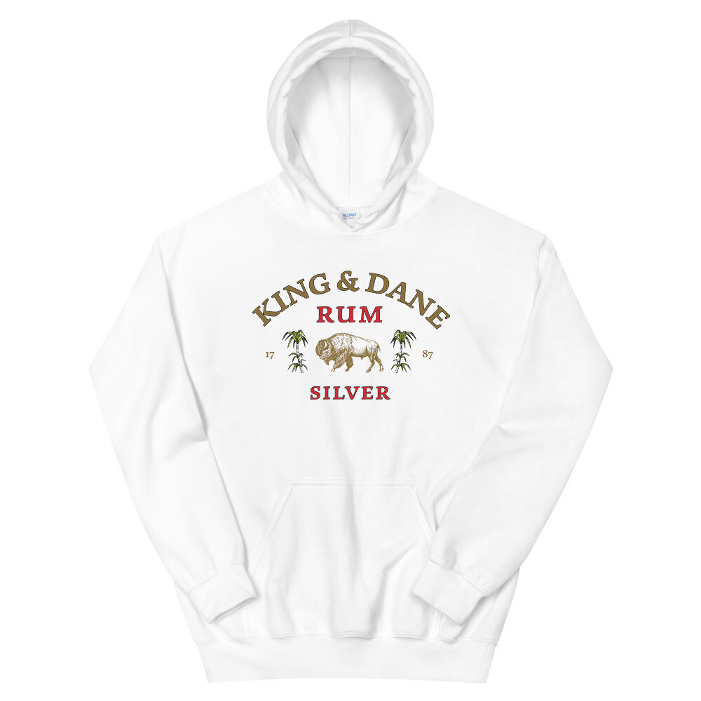 King &amp; Dane Silver Unisex Hoodie, Color: White, Size: S