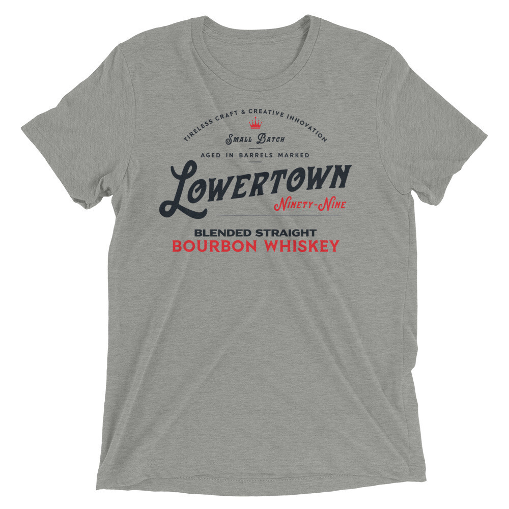 Lowertown Bourbon Tee, Color: Athletic Grey Triblend, Size: XS