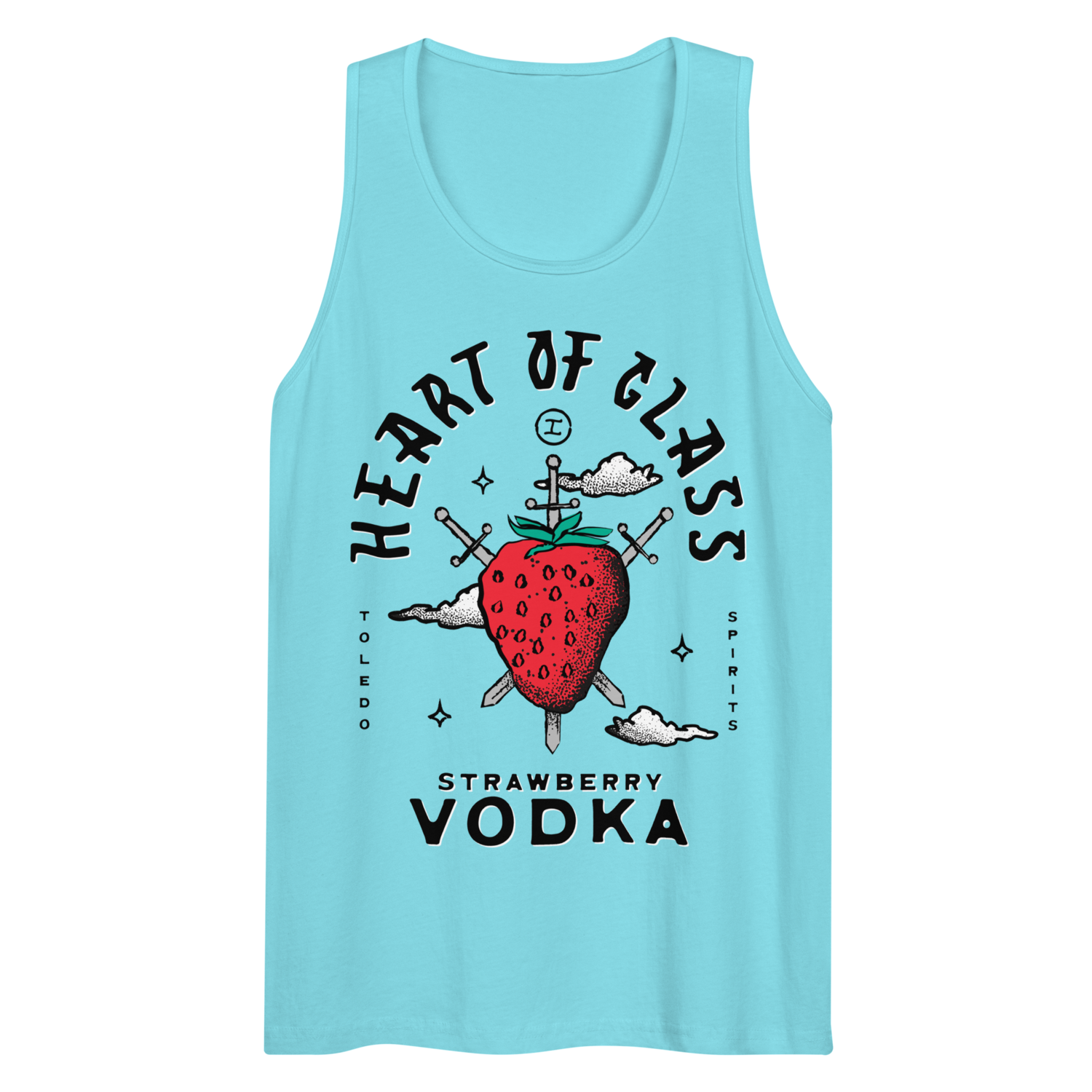Heart of Glass Men&#39;s Tank, Color: Pacific Blue, Size: S