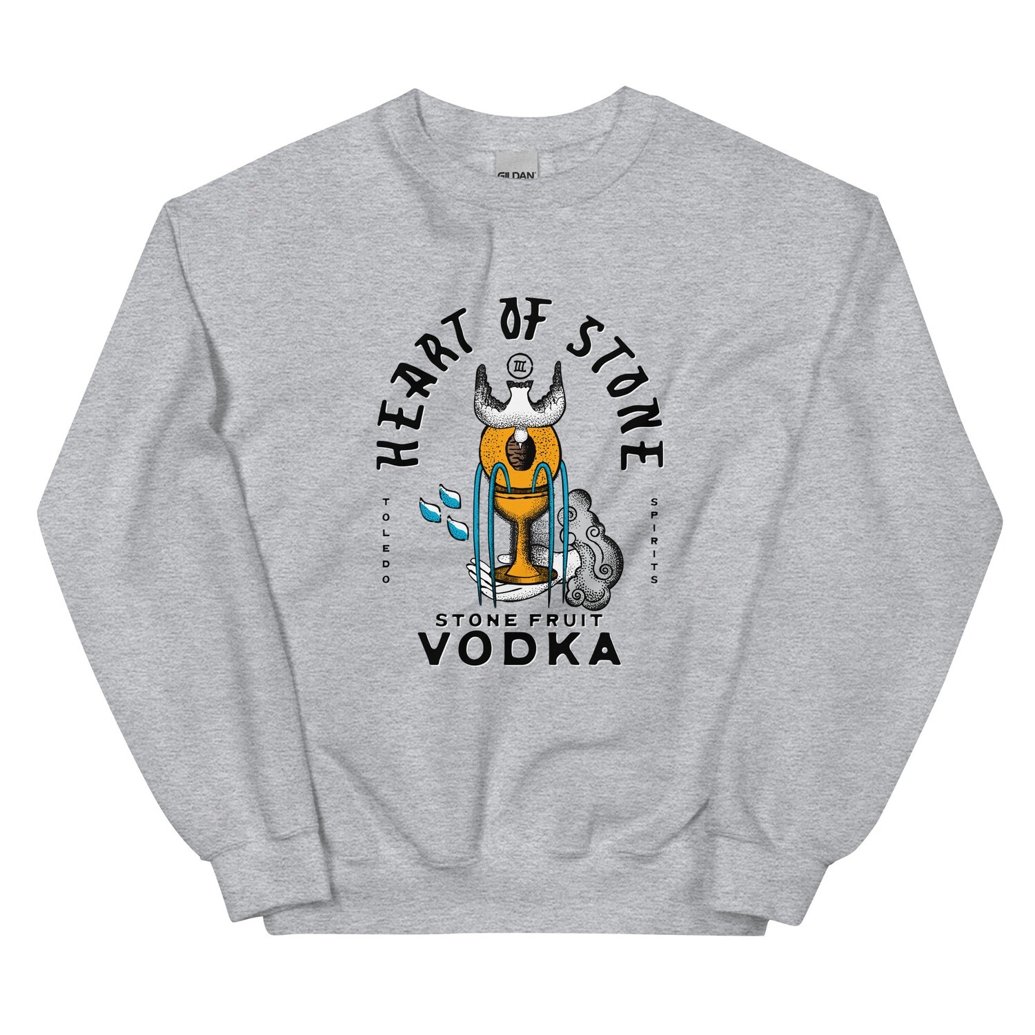 Heart of Stone Unisex Sweatshirt, Color: Sport Grey, Size: S