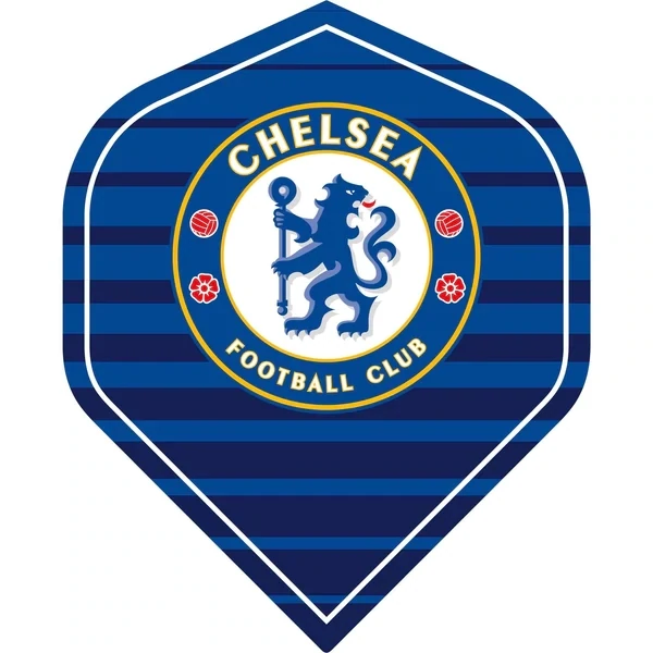 Football - Chelsea Football Dart Flights - 100 Micron - No2 - Std - F2 - Stripe Logo