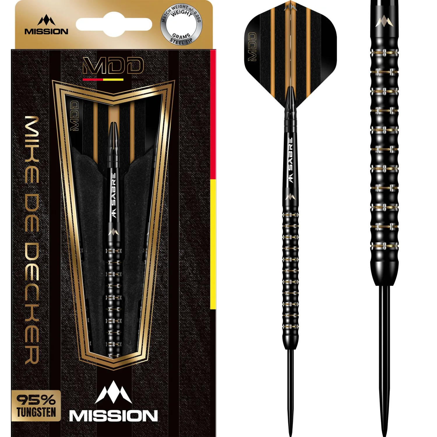 Mike de Decker Black Gold PVD 95% - Dartpijlen
