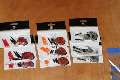 Kavel 12  100 micron, Flight and Shaft Kit Short, 9 sets van 9 stuks