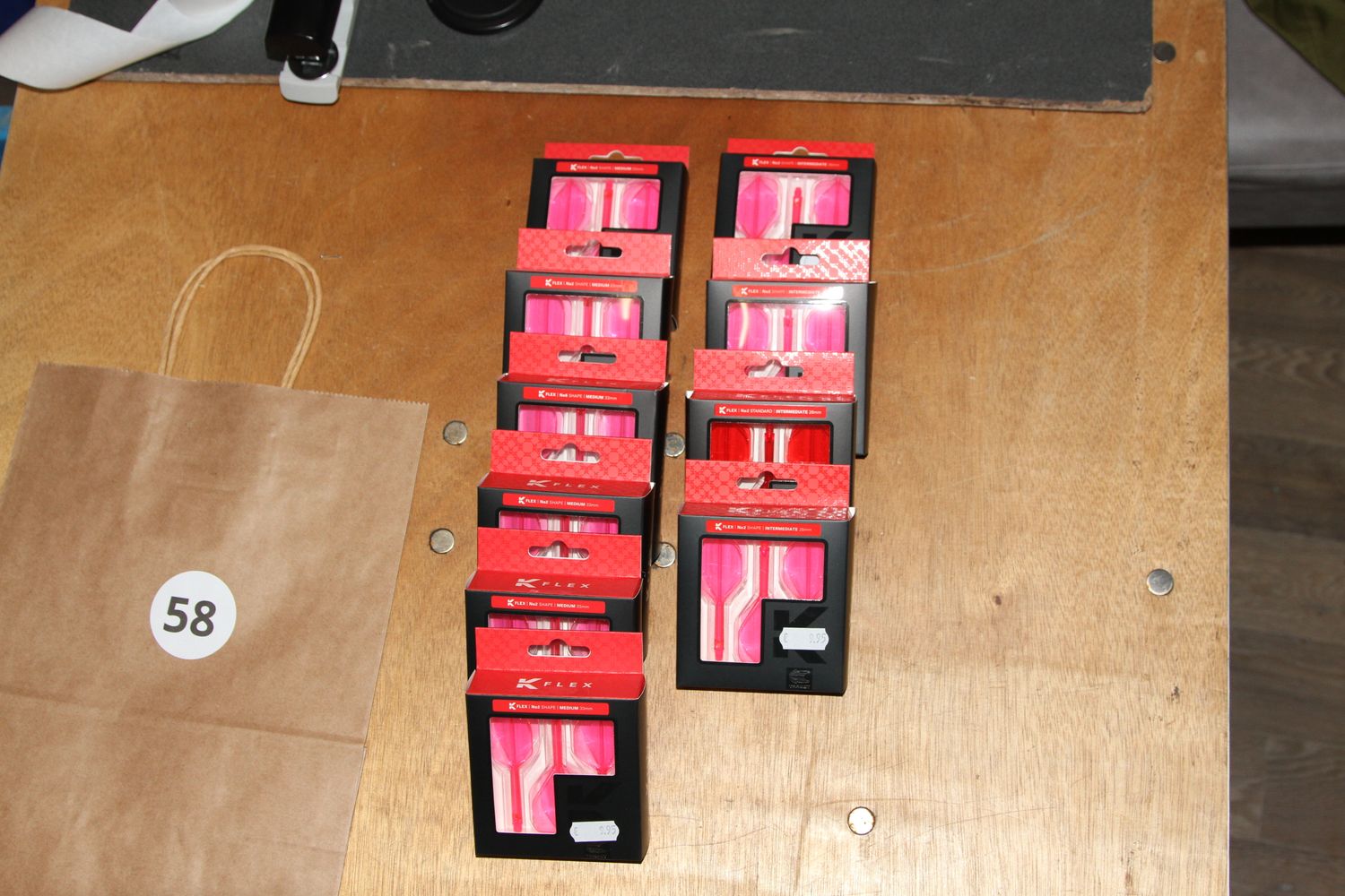 Kavel 58, K-Flex, NR 02, Intermediate, Medium, Roze,Rood,  10 sets van 3 stuks