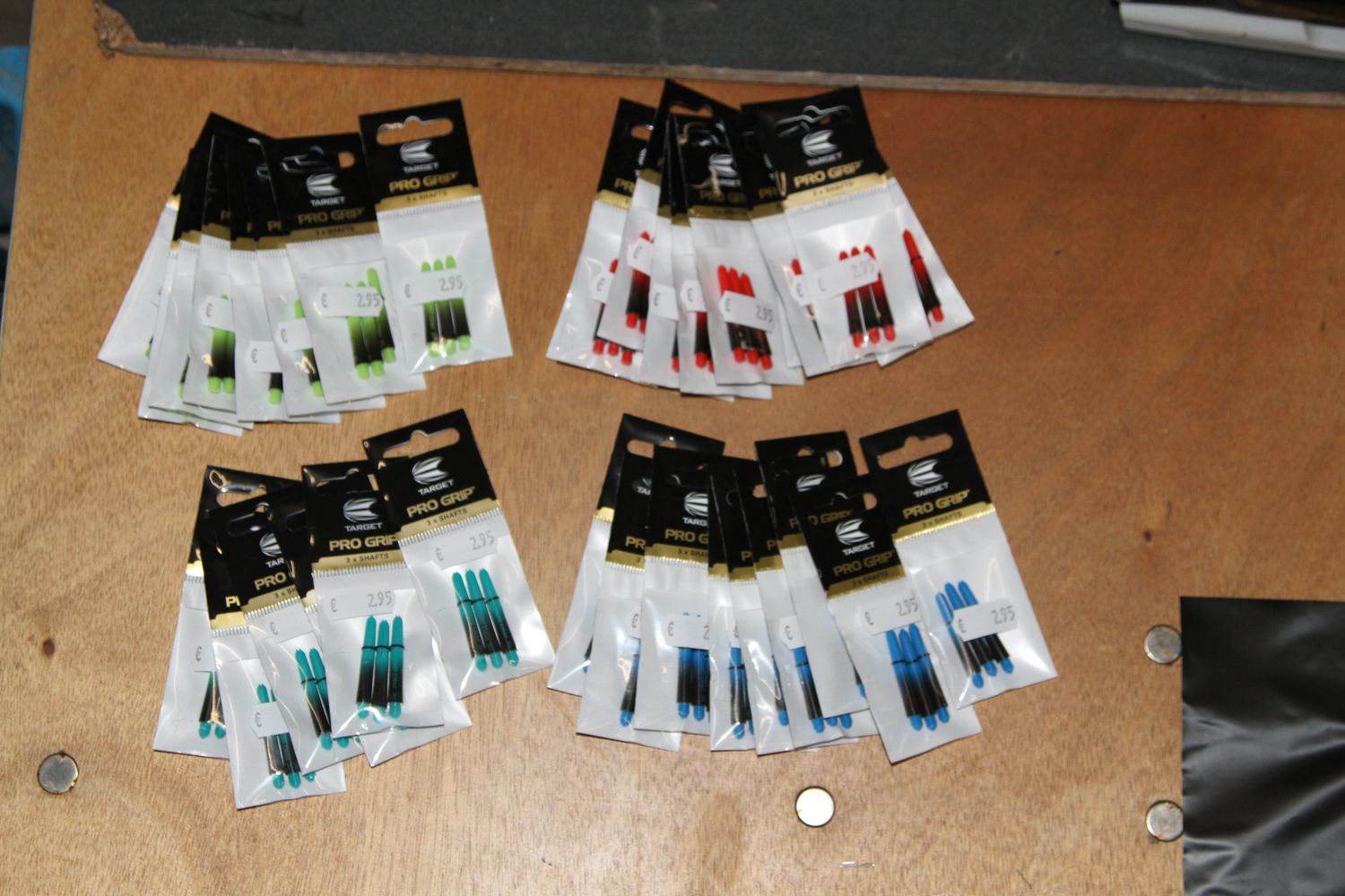 Kavel 63, pro grip short SERA Zwat&amp;Rood, Zwart&amp;Aqua, Zwart&amp;Blauw, Zwart&amp;lime 38 sets van 3 stuks