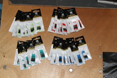 Kavel 63, pro grip short SERA Zwat&amp;Rood, Zwart&amp;Aqua, Zwart&amp;Blauw, Zwart&amp;lime 38 sets van 3 stuks