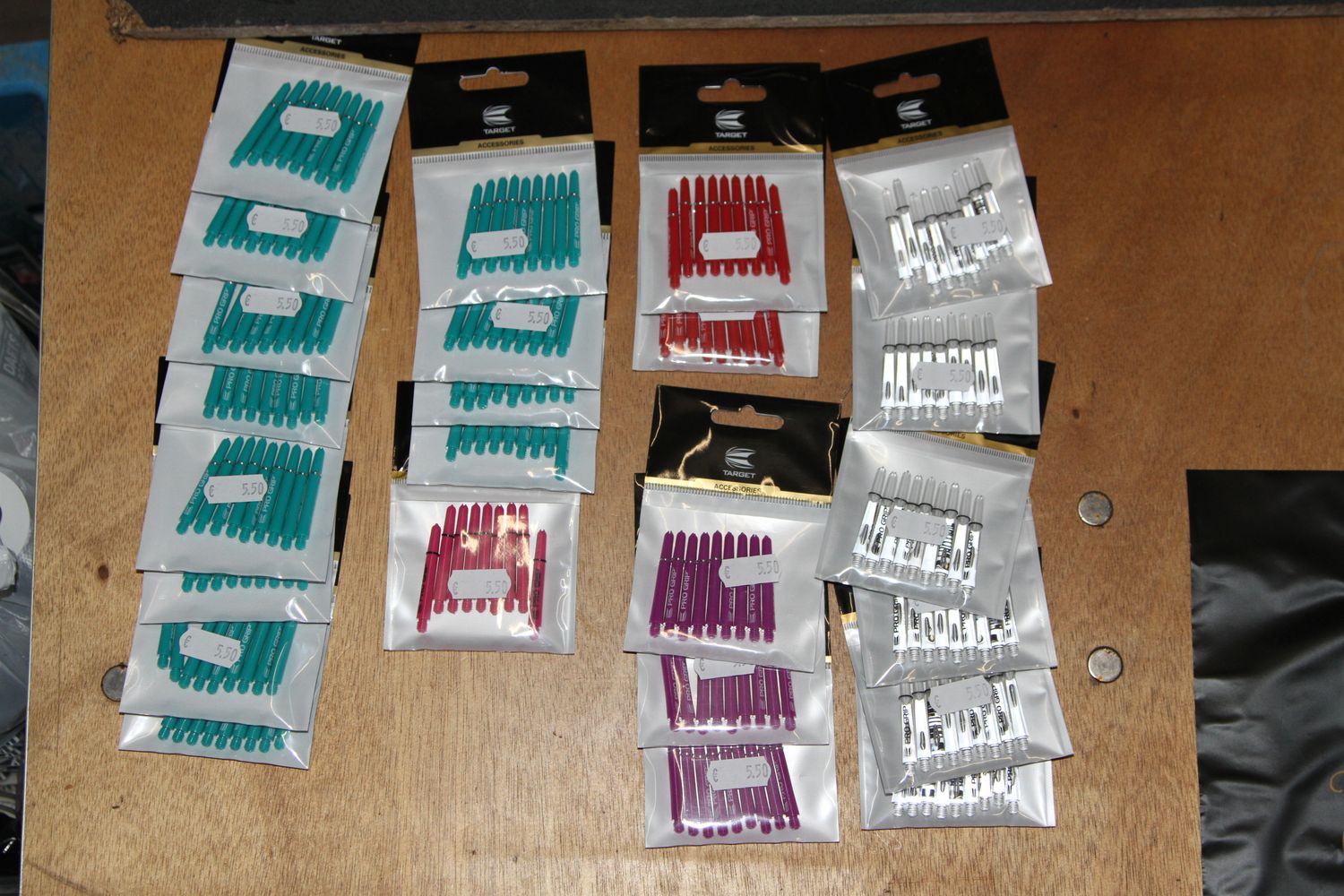 Kavel 66, pro grip Intermediate,Aqua, Rood, Transparant, Paars, Roze 30 sets van 9 stuks