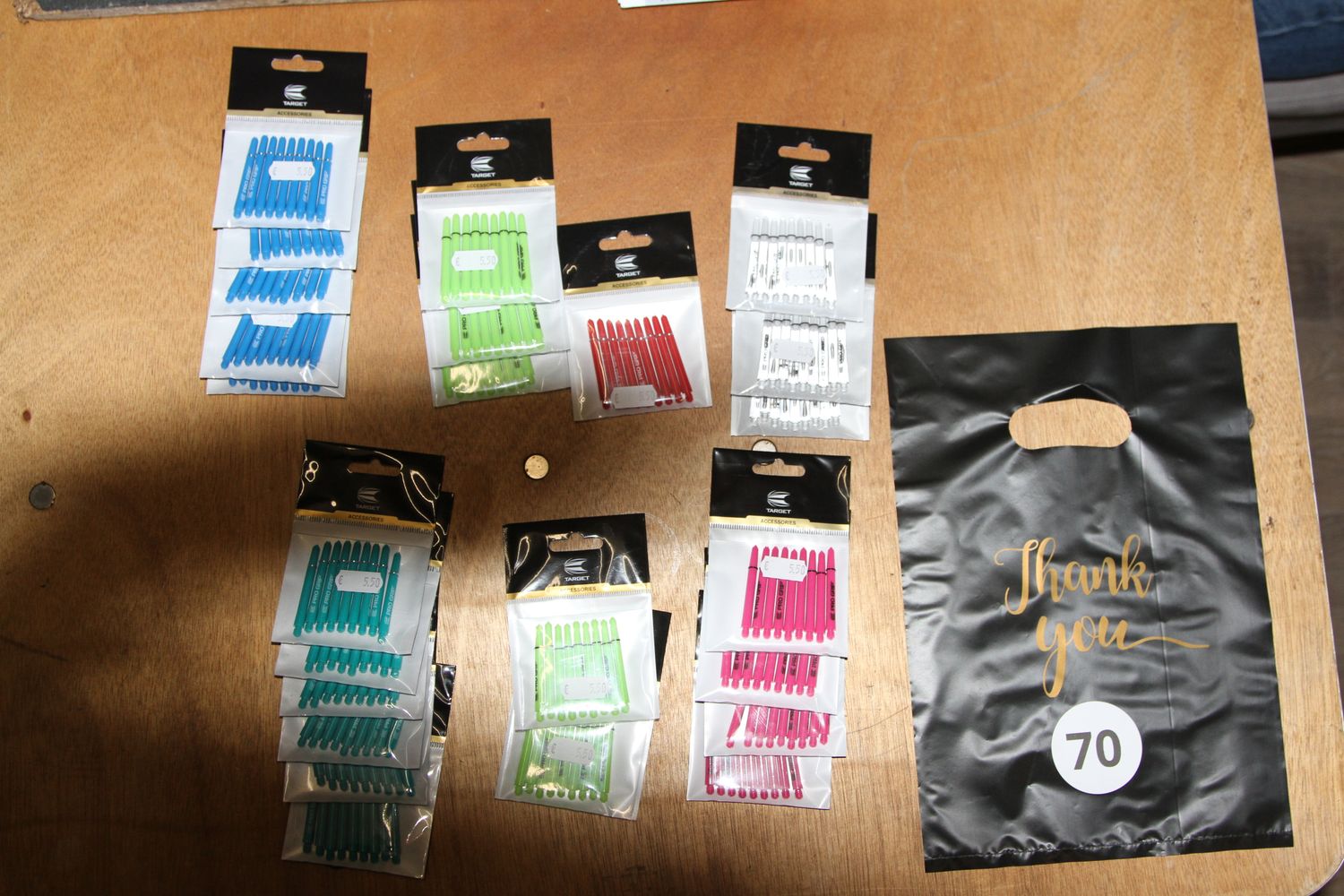 Kavel 70, pro grip Medium, Blauw, Aqua, Lime, Rood, Roze, Transparant 30 sets van 9 stuks