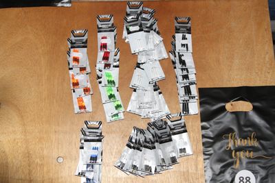 Kavel 88, Prism, Short, Oranje, Blauw, Rood, Groen Wit, Zwart, Smook 69 Sets van 3 Stuks