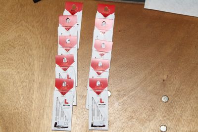 Kavel 125, L130 Spinner, Wit, 10 Sets van 3 stuks