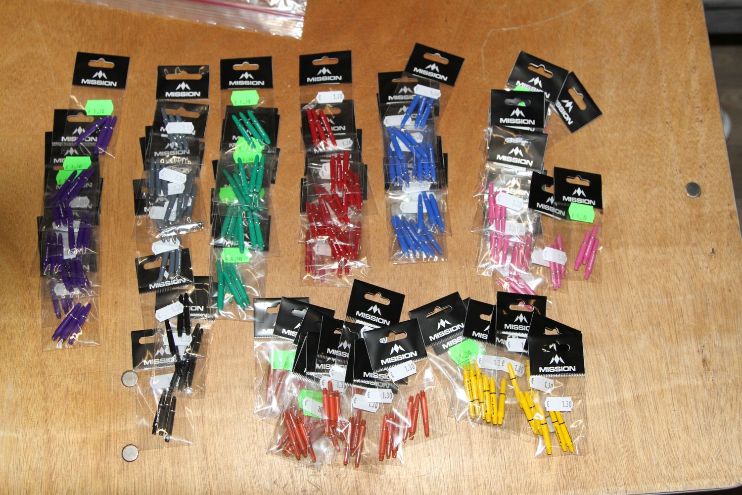 Kavel 130,  Grip-lock, Short, Paars, Rood, Blauw,Geel,Groen,Zwart, Roze,Oranje,Grijs 88 Sets van 3 Stuks