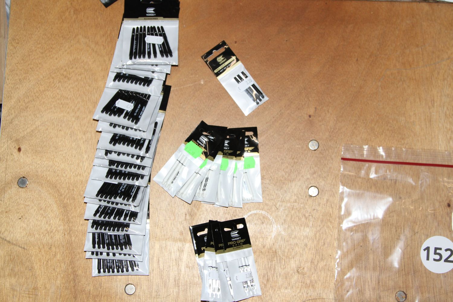 Kavel 152,  Pro Grip Spin, Short, Short Plus, Inbetween, Wit, Zwart, Clear, 59 Sets van 3 Stuks