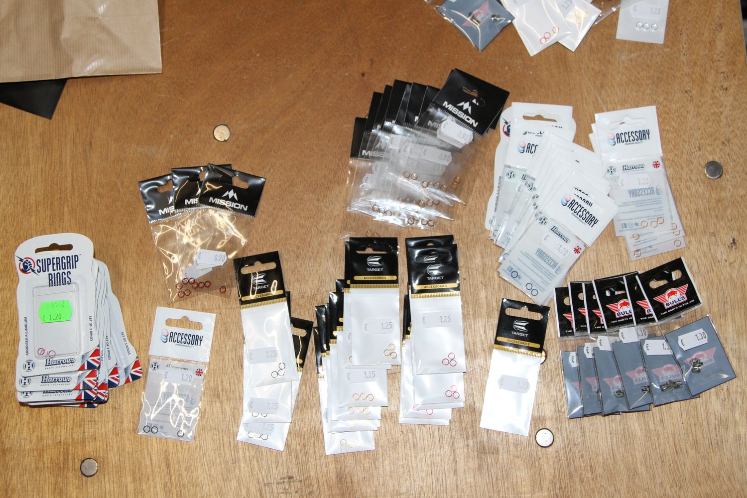 Kavel 405,  Rings, Zilver, Rood, Zwart, Goud, Blauw, 75 Sets van 3 stuks