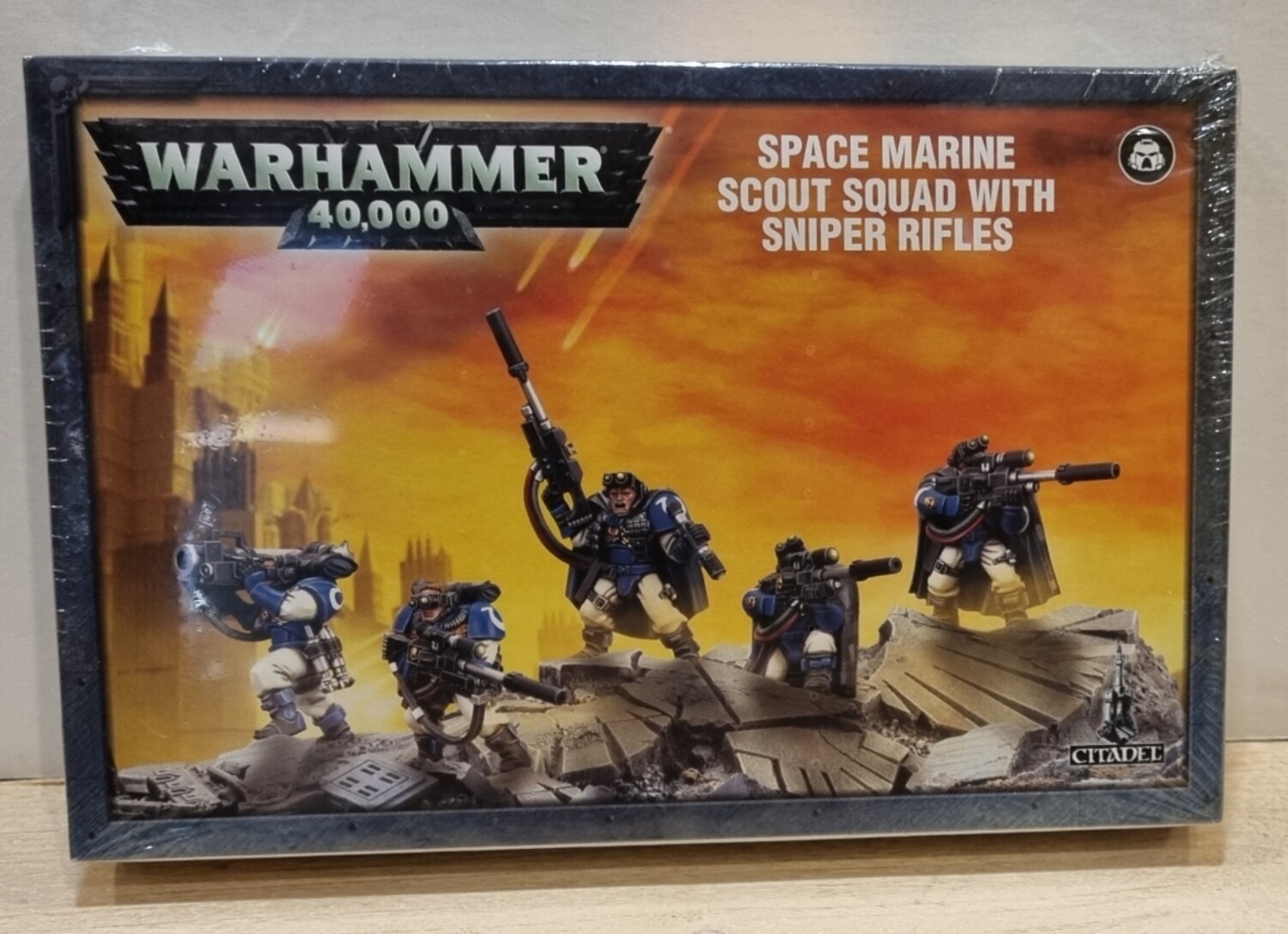 Warhammer, 40k, 48-29, Space Marine, Scout Squad with sniper rifles