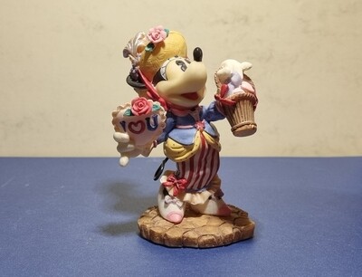 Beeldje, Minnie with Basket of Hearts, Minnie Mouse, Enesco 