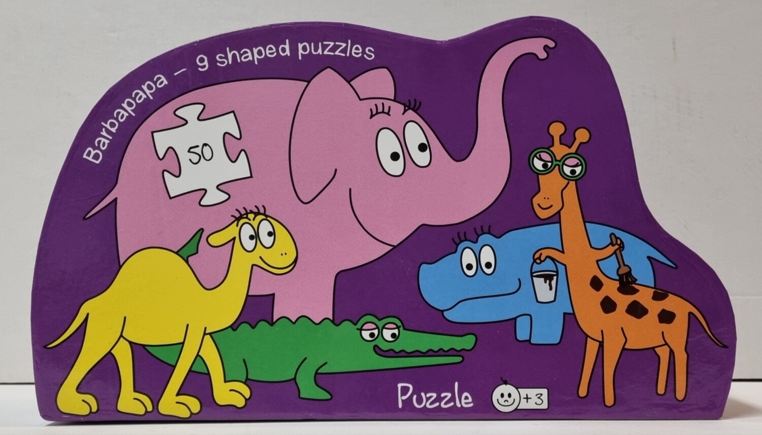 Puzzel, Safari, 9 kleine puzzels in dierenvorm, Totaal 50 stukjes, Barbapapa 