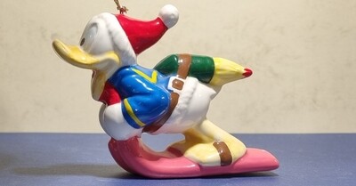 Hangend Ornament, Donald on Ski's, Donald Duck, Enesco 