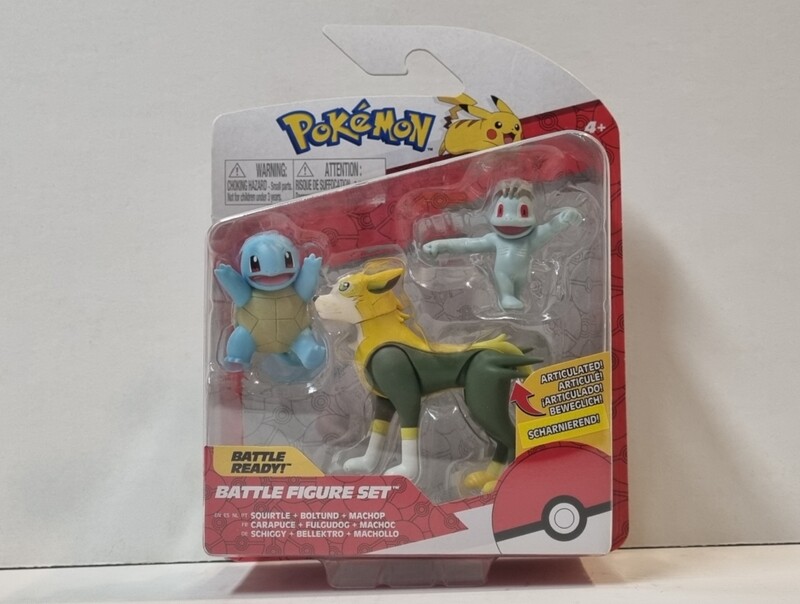Battle Figure Set, Squirtle, Machop en Bolthund, Pokémon