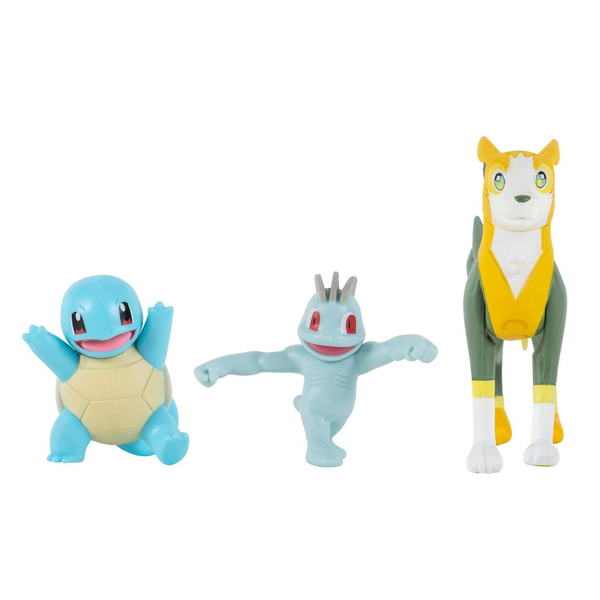 Battle Figure Set, Squirtle, Machop en Bolthund, Pokémon