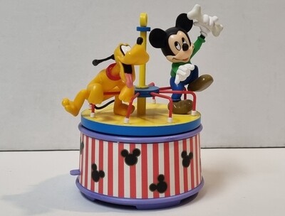 Speeldoosje,&quot; Merrily We Go Around&quot;, Mickey &amp; Pluto, Mickey Mouse, Enesco