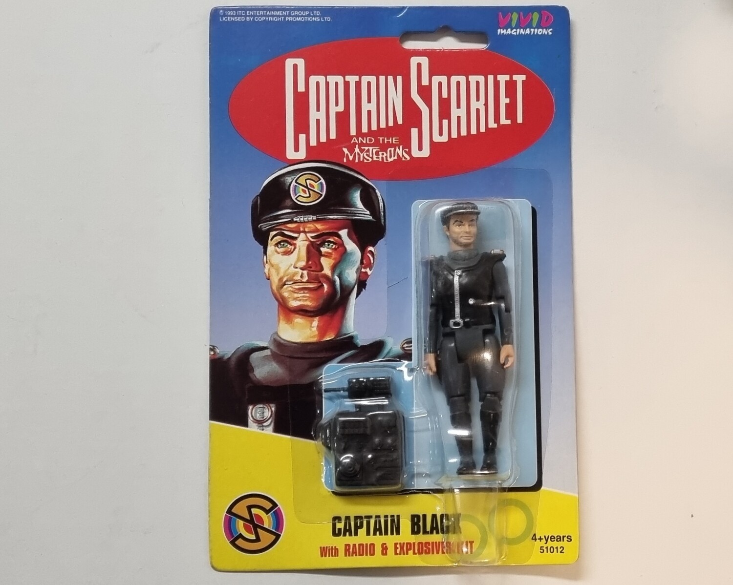 Actiefiguur, Captain Black with radio & explosives kit, Captain Scarlet and the Mysterons