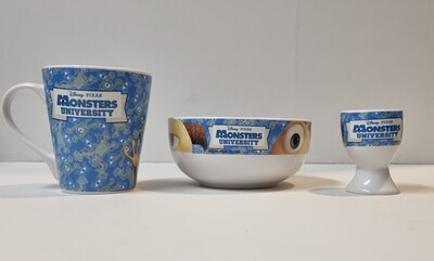 Ontbijtset, Monsters University, 3 delig,  Mok, Kom, Eierdop, Total