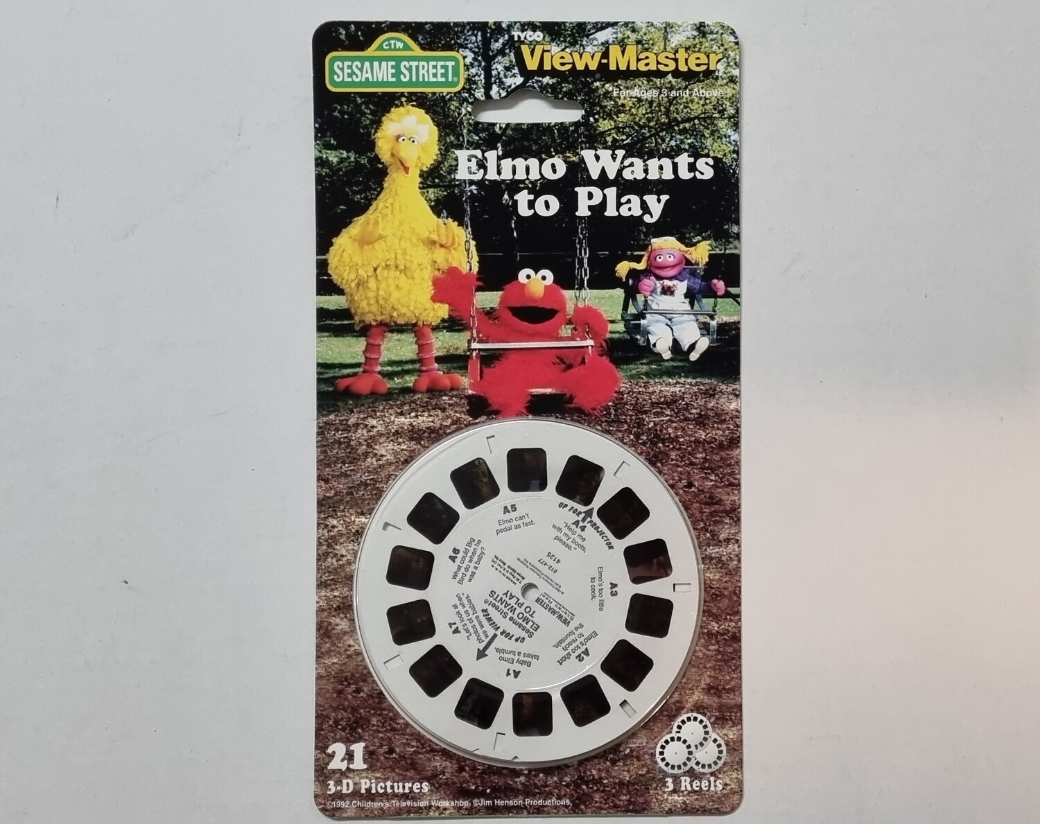 Viewmaster, Elmo Wants to play, 3 Reels, 21 3D afbeeldingen, Sesamstraat