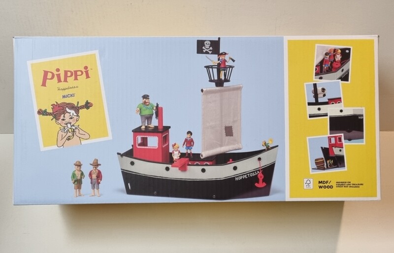 Hoppetossa, Houten Boot, Pippi Langkous, 48 cm lang