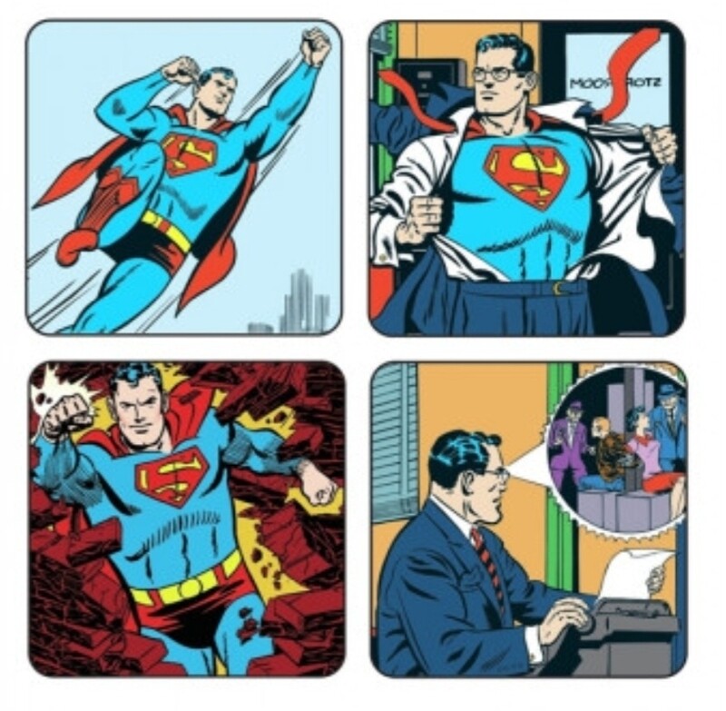 Onderzetters, 4 stuks, Superman Classic