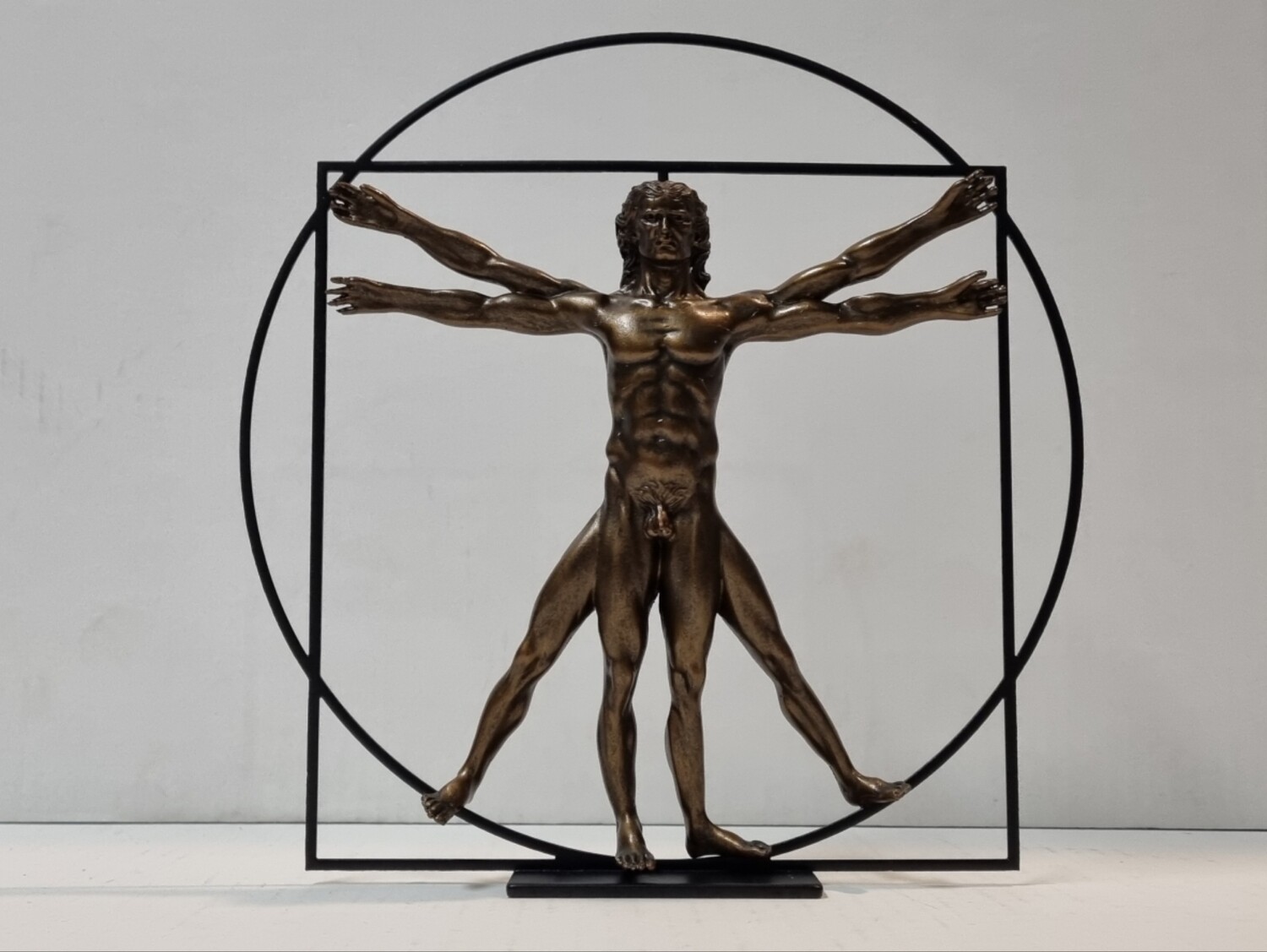 Beeldje, De Man van Vitruvius, Leonardo Da Vinci, 22 cm, Parastone, Pocket Art