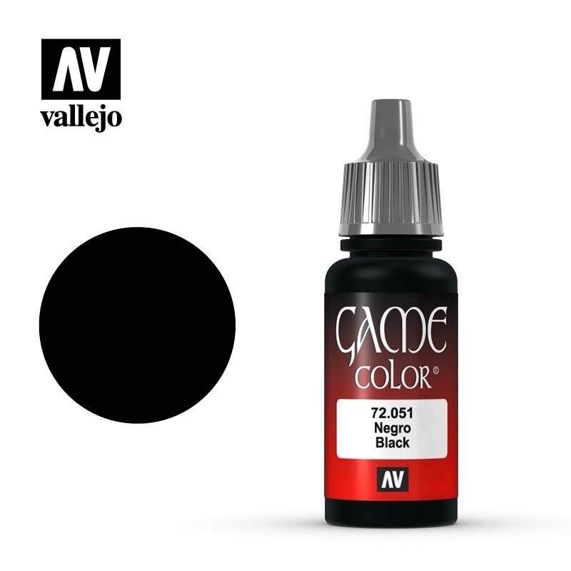 Vallejo, Game Color, 72.051, Black, 17 ml