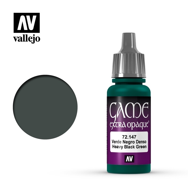 Vallejo, Game Color, 72.147, Heavy Black Green, 17 ml