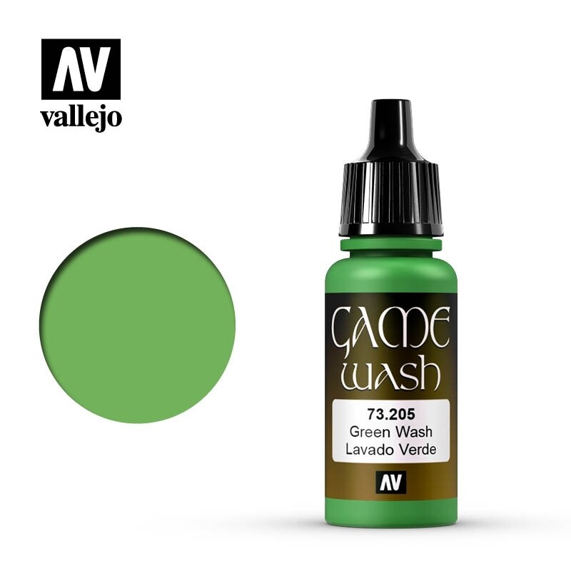 Vallejo, Game Wash, 73.205, Green Wash, 17 ml