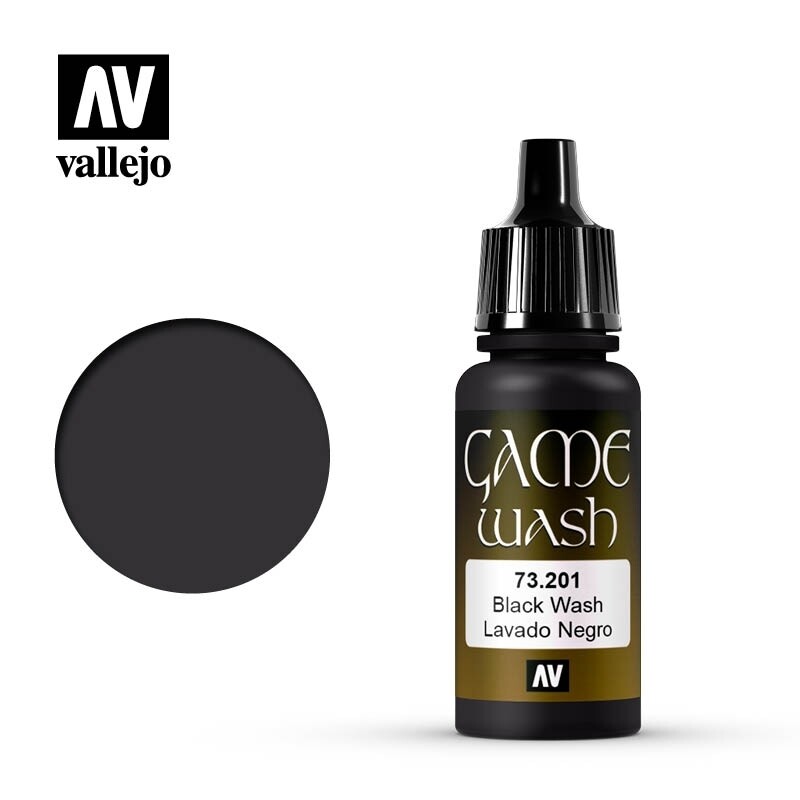 Vallejo, Game Wash, 72.201, Black Wash, 17 ml