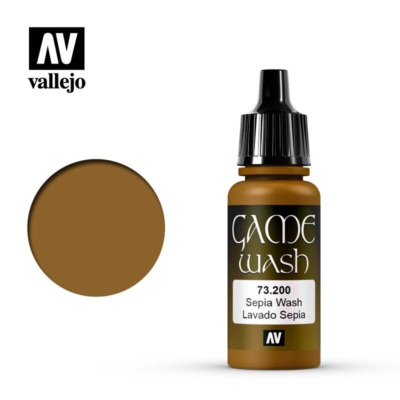 Vallejo, Game Wash, 72.200, Sepia Shade, 17 ml