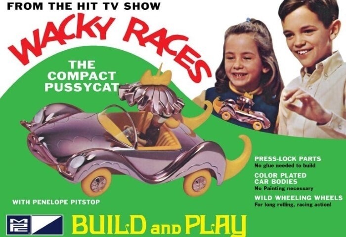 Modelbouw, The compact Pussycat, Modelkit nr. MPC-0934, Scale 1:25, Wacky Races, No Paint, No Glue 