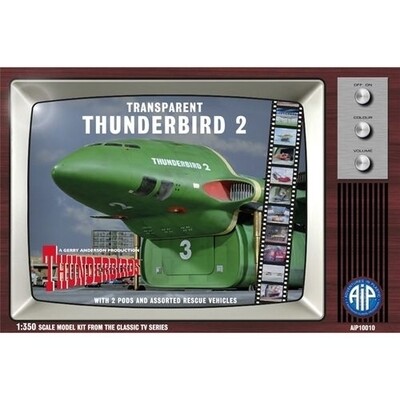 Modelbouw, Transparant Thunderbird 2, Modelkit nr. AIP-10010, Scale 1:350, Thunderbirds 