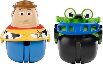 Zing Ems, Mini Rollende Figuurtjes, Sherrif Woody + RC, Toy Story, Mattel