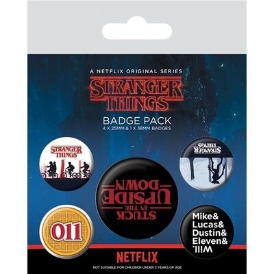 Buttons, Pins, Stranger Things, Upside Down