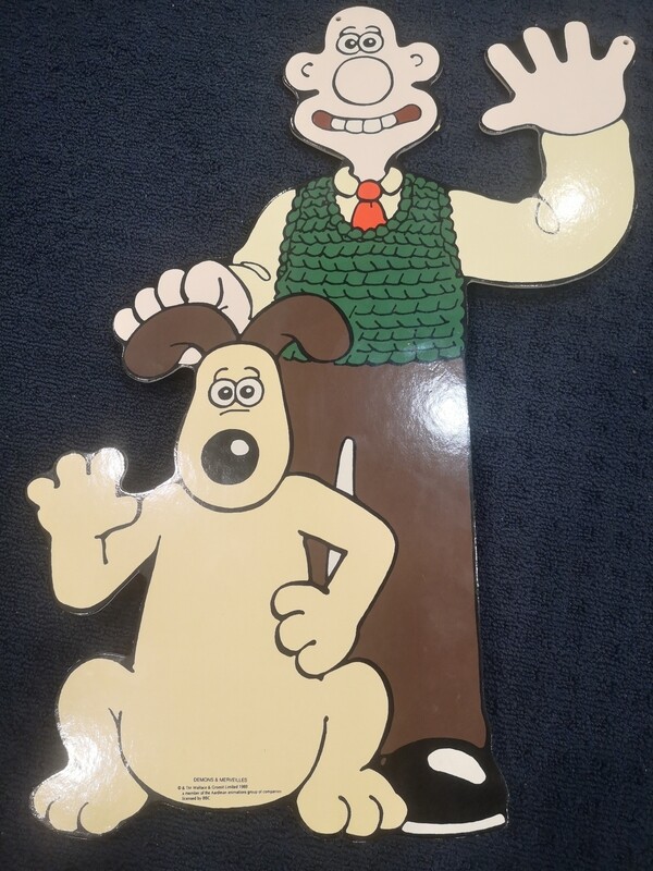Decoratief paneel met standaard, Wallace and Gromit waving, Mini Panc' Art