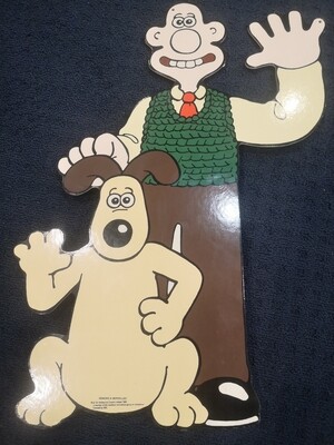 Decoratief paneel met standaard, Wallace and Gromit waving, Mini Panc' Art
