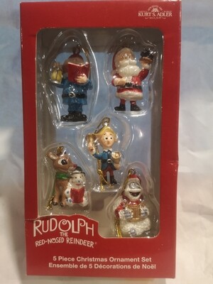 5 Kerstornamenten, Rudolph the red-nosed Reindeer