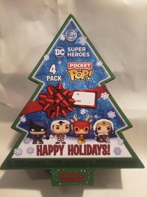 Funko Pocket Pop 4-Pack, DC Heroes, Happy Holidays!